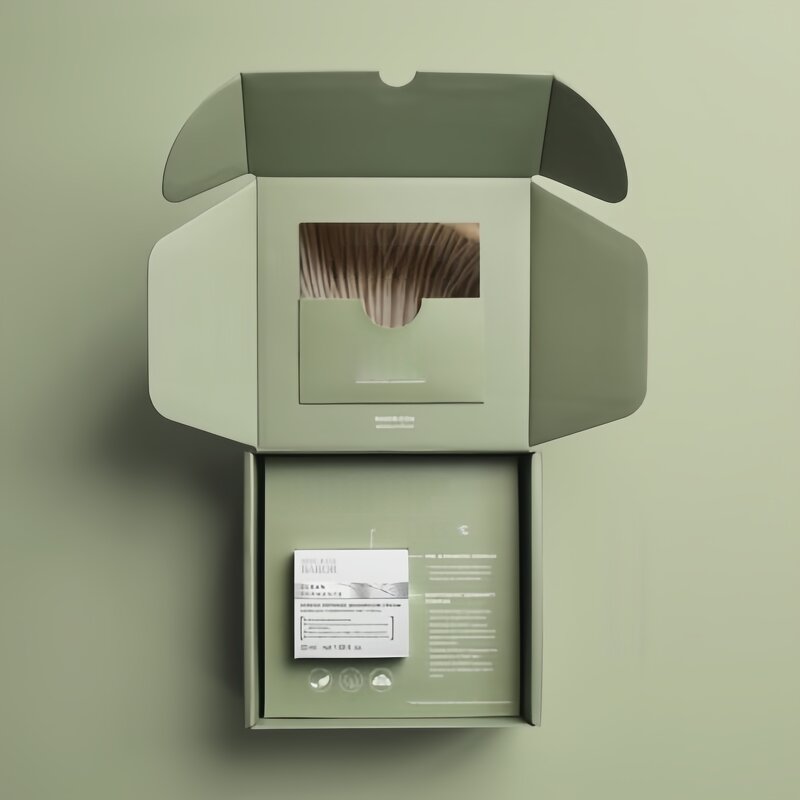 20*18*8 cm White Green Outside Recyclable Foldable Kraft Paper Shipping Packaging Mailer Boxes with UV Coating and Varnishing