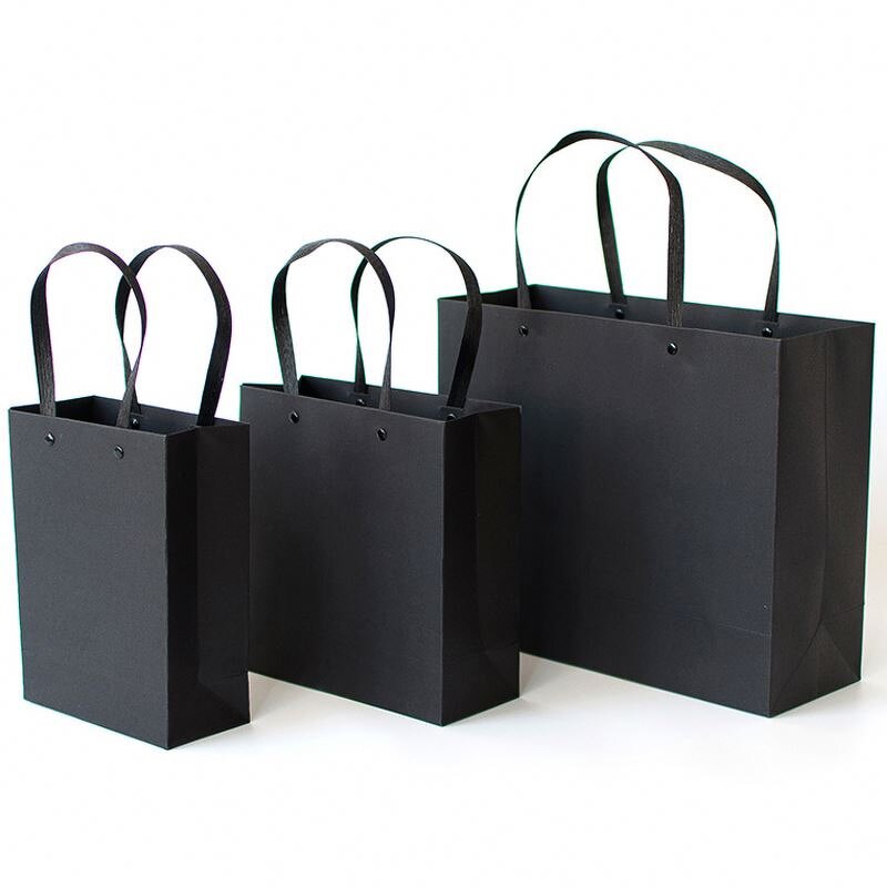 Custom Luxury Matt Varnish Silver Logo Printed Recyclable Paper Bag Personalized for Clothes Shopping Promotion Exclusive Gift