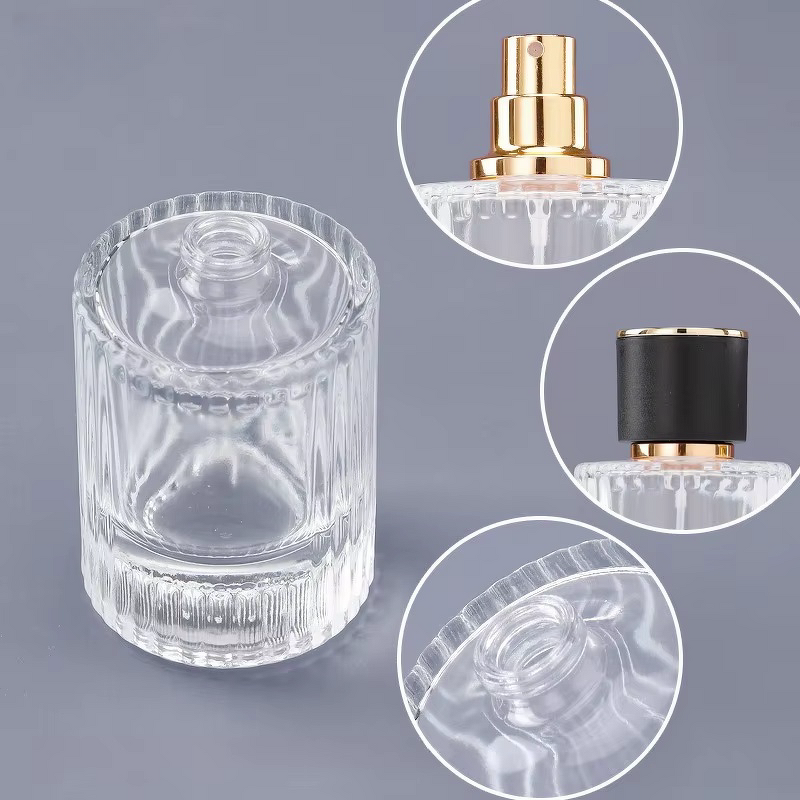 Luxury 100ml 50ml Perfume Glass Container Pump Sprayer Flat Empty Packaging Serum Diffuser Cream Water Skincare Screen