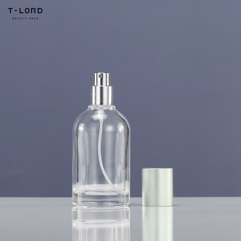 30ml 50ml Custom Color Glass Perfume Bottles with Gold Cap Pump Sprayer for Cosmetic Skincare