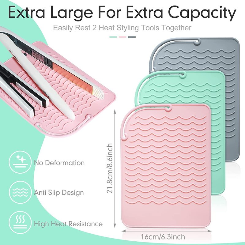 Curling Iron Silicone Pad Manufacturer - Custom Heat Resistant Mat Beauty Salon Hot Hair Tools Storage Tool