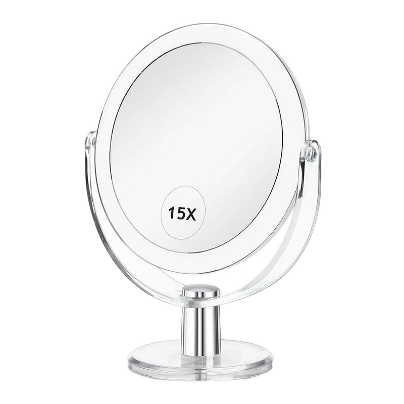 Double Sided Vanity Mirror Manufacturer - Wholesale Portable 6.25 Inch 1X/15X 360° Swivel Personalization Tool