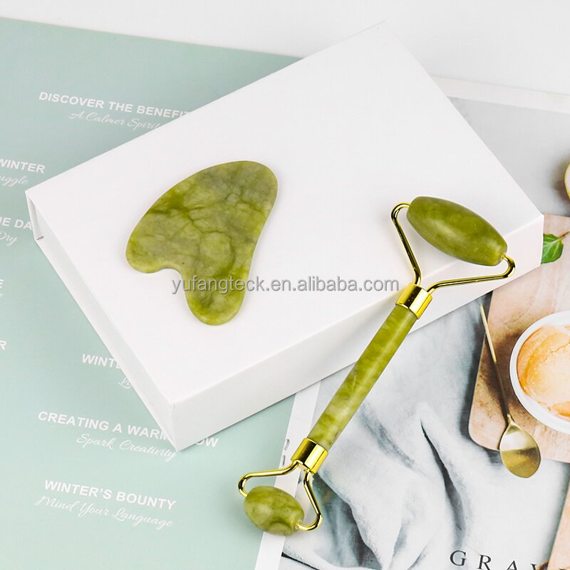 Anti-Cellulite Jade Roller Gua Sha Set Manufacturer - Wholesale Rose Quartz Custom Logo Home Massage Tool