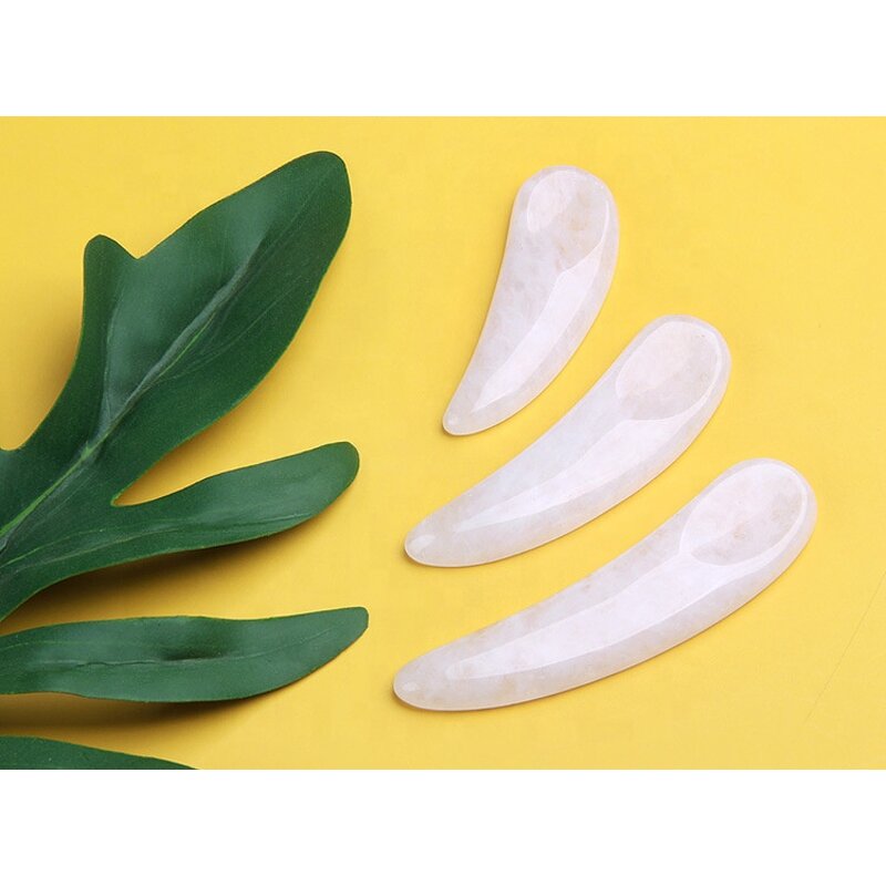 Disposable Cosmetic Spatula Manufacturer - Mini Multi-colored Curved Jade Amethyst Aventurine Scoop Tool