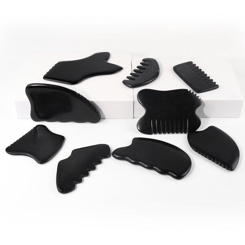 Black Bian Stone Gua Sha Board Manufacturer - Face Massage Scraping Tool Beauty Facial Skincare Tool