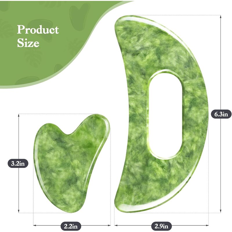 4 PCS Jade Gua Sha Set Manufacturer - Large Board Handle Full Body Deep Tissue Scraping Sculpting Tool
