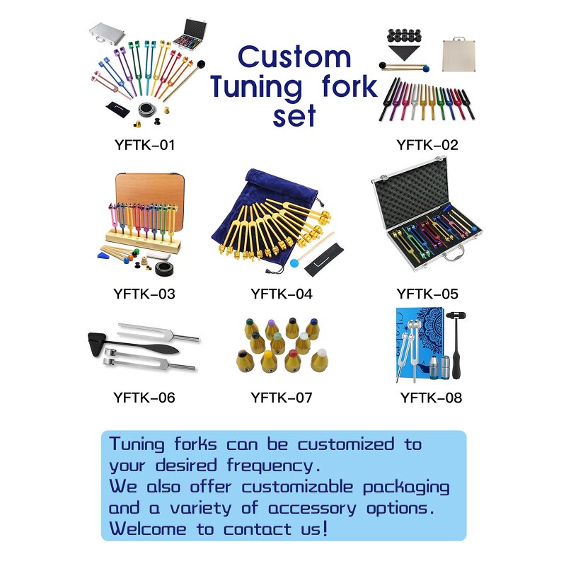 Cosmic Colored Tuning Forks Manufacturer - Custom HZ Chakra Weighted Healing Long Handles Activator Pouch Tool