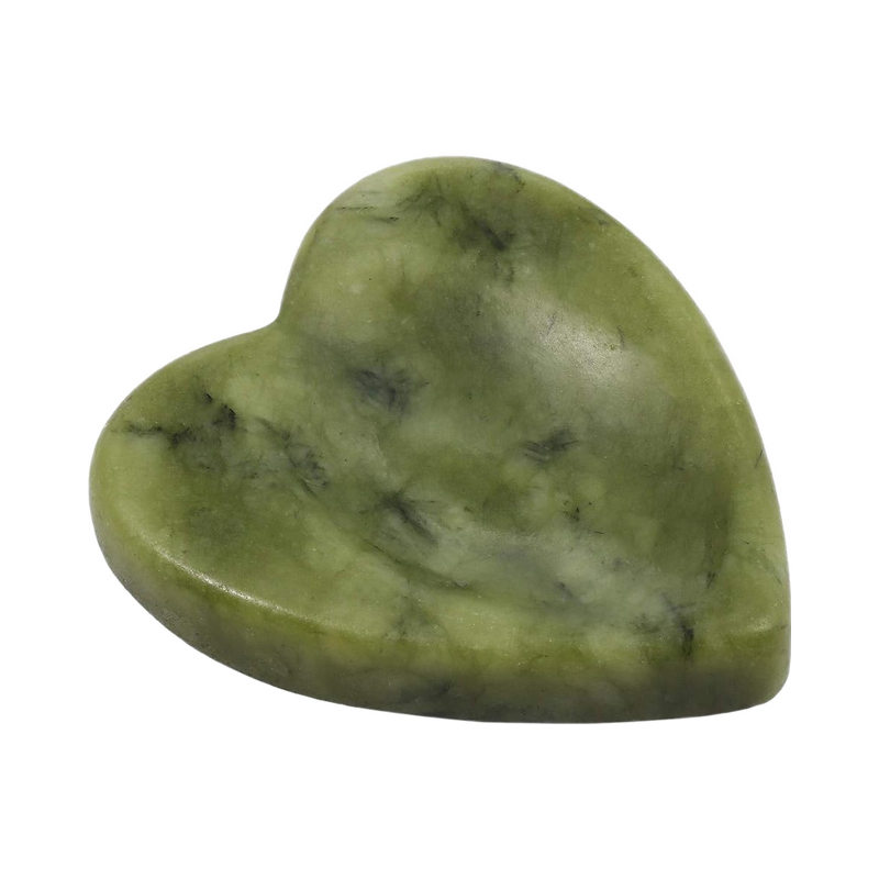 Heart-Shaped Green Jade Pocket Stones Manufacturer - Handcarved Thumb Worry Crystals Healing Whitening Tool