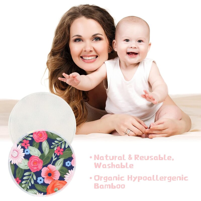 Reusable Nursing Pads Manufacturer - Sosation Floral Bamboo Breastfeeding Covers Wet Laundry Bag Tool