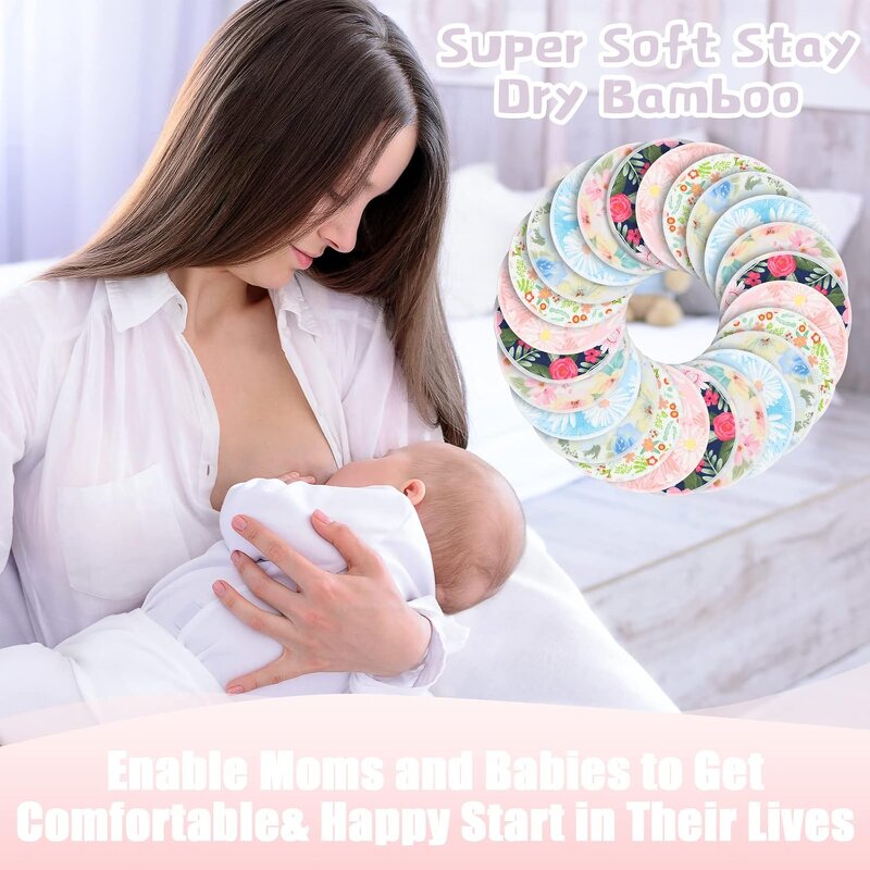 Reusable Nursing Pads Manufacturer - Sosation Floral Bamboo Breastfeeding Covers Wet Laundry Bag Tool
