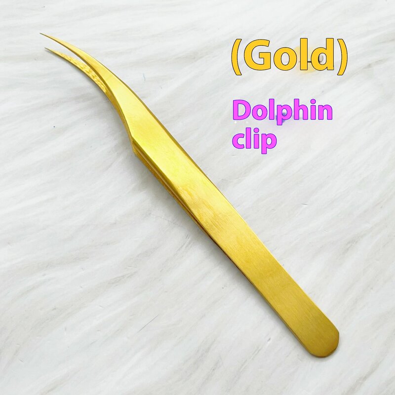 Eyelash Tweezers Manufacturer - Hot-Selling High Precision Electroplated Gold Feather Dolphin Tool