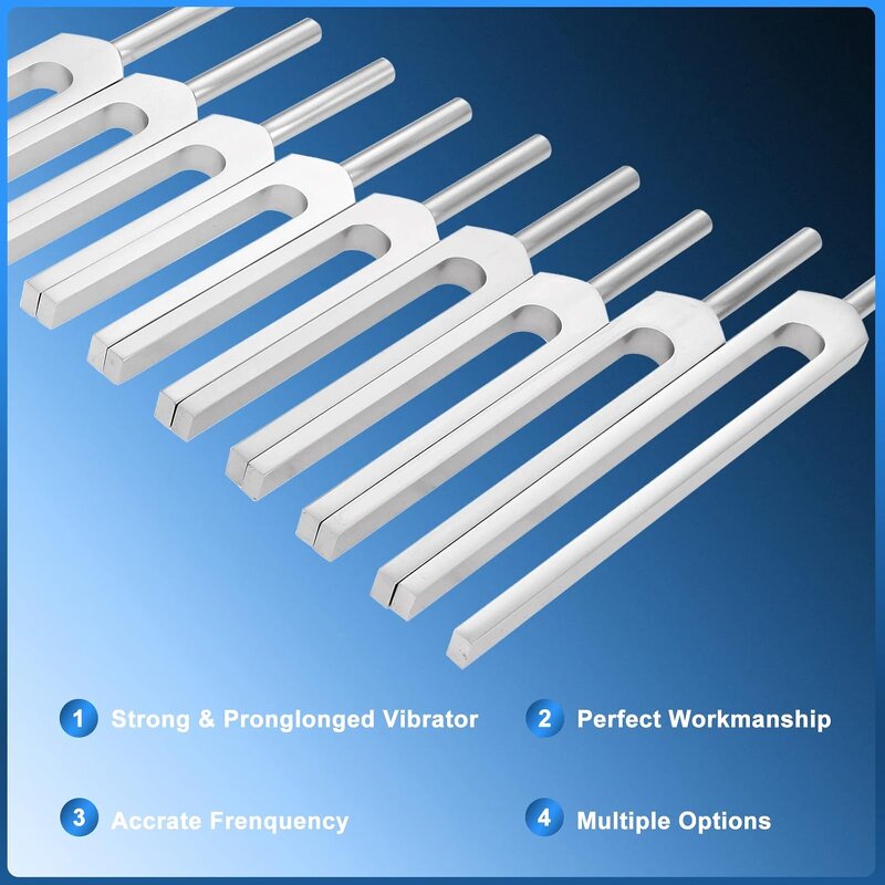 Solfeggio Tuning Fork Set Manufacturer - 9-Piece Wooden Stand Chakra Hammer 174-639Hz Frequencies Tool