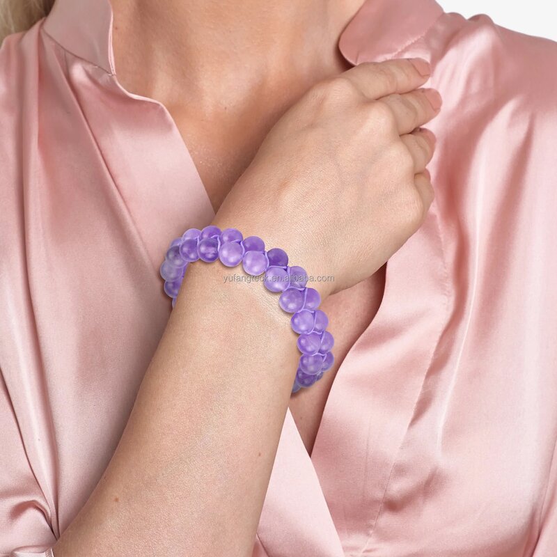 Amethyst Beaded Bracelet Manufacturer - Hot Selling Adjustable Double Row Stones Fashion Pulsera Jewelry Tool