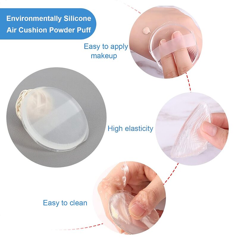 Silicone Makeup Powder Puff Manufacturer - Reusable Transparent Washable Non Irritating Foundation Tool