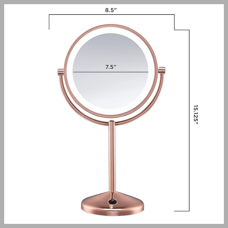 LED Vanity Table Mirror Manufacturer - Modern Style Custom Logo Chrome Round Cosmetic Mirror Tool