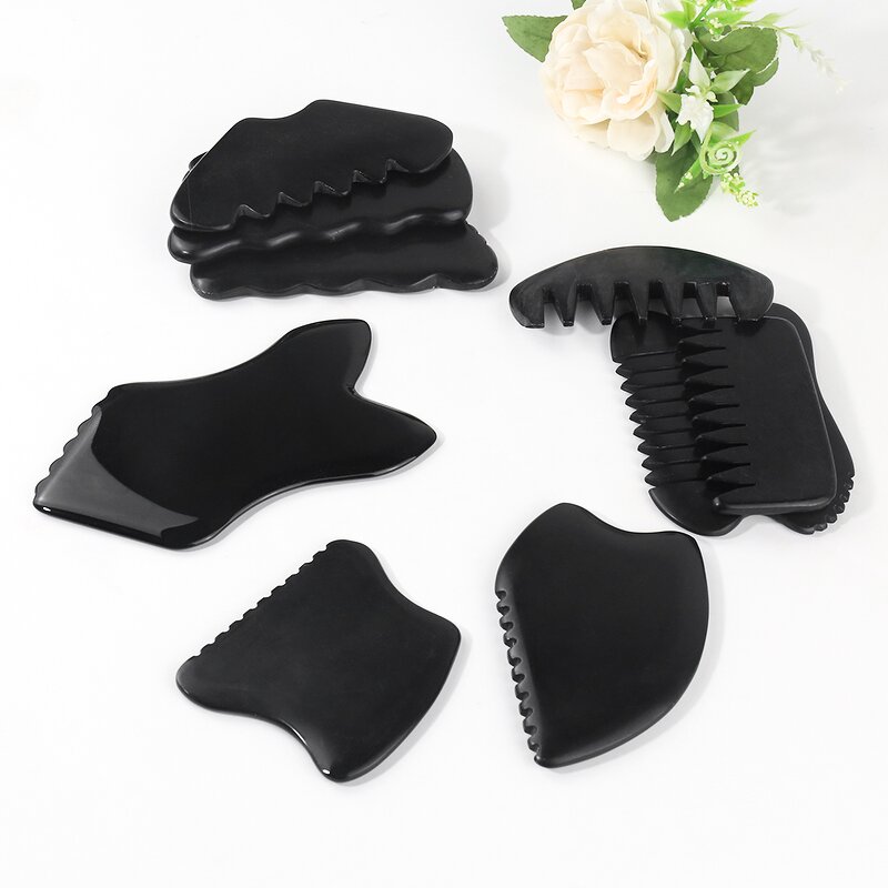 Black Bian Stone Gua Sha Board Manufacturer - Face Massage Scraping Tool Beauty Facial Skincare Tool
