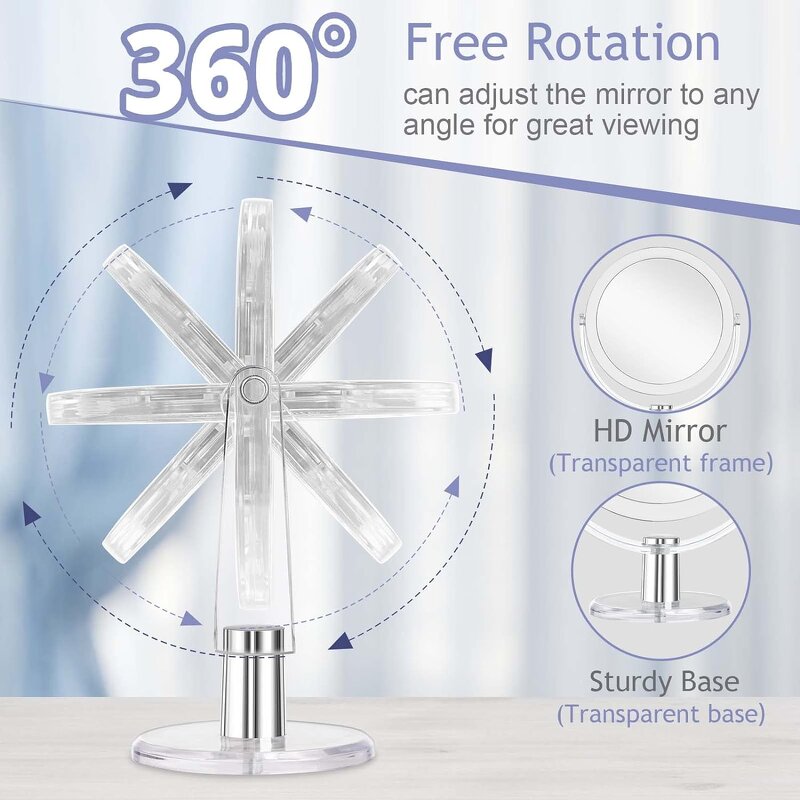 Double Sided Vanity Mirror Manufacturer - Wholesale Portable 6.25 Inch 1X/15X 360° Swivel Personalization Tool