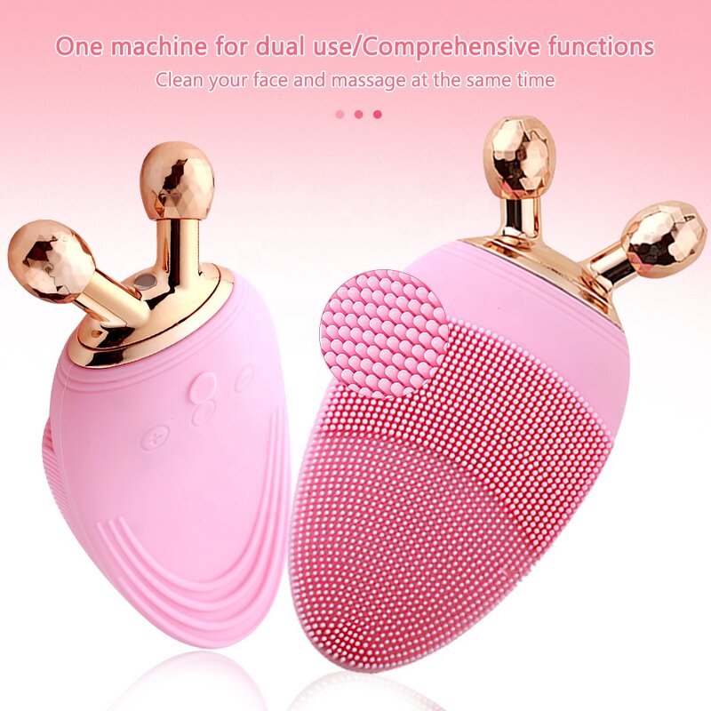 2 in 1 Electric Facial Brush Manufacturer - Mini Ball Roller Rechargeable Sonic Exfoliating Cleanser Tool