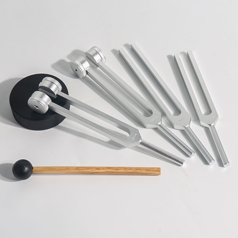 Tuning Fork Leather Bag Set Manufacturer - Wholesale 4 Pcs 128/136.1/256/384Hz with Activator Tool