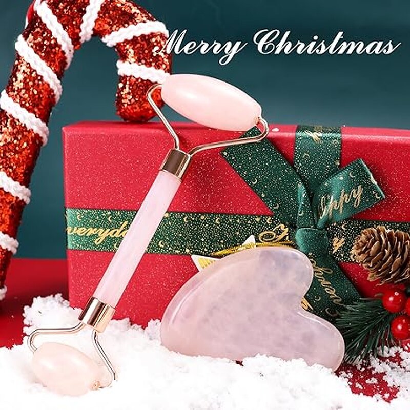 Pink Rose Quartz Facial Massager Set Manufacturer - High Quality Jade Roller Gua Sha Whitening Tool