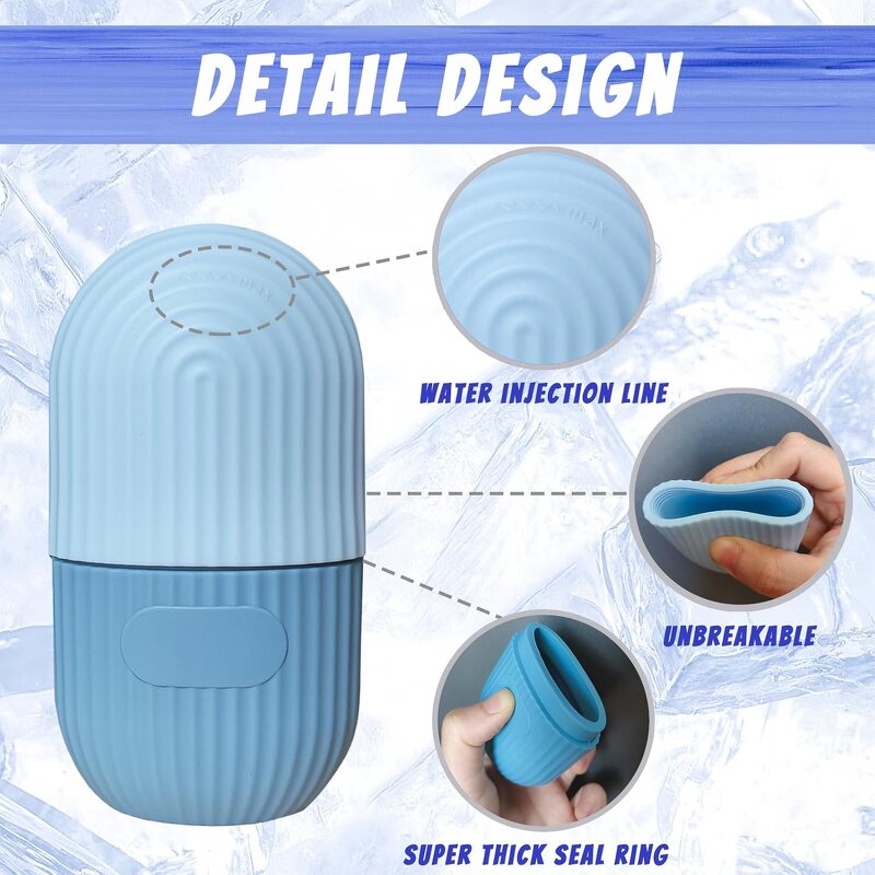 Silicone Ice Facial Roller Manufacturer - Reusable Jade Roller Skin Care Ice Holder Face Eye Mold Tool