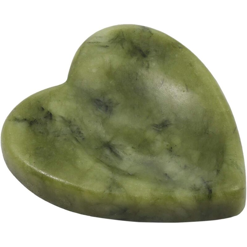 Heart-Shaped Green Jade Pocket Stones Manufacturer - Handcarved Thumb Worry Crystals Healing Whitening Tool