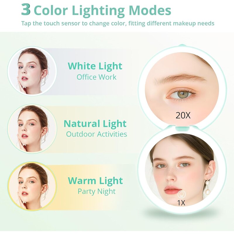 Compact Travel Makeup Mirror Manufacturer - Wholesale 20X Magnifying Handbag Round Pocket Cosmetic Tool