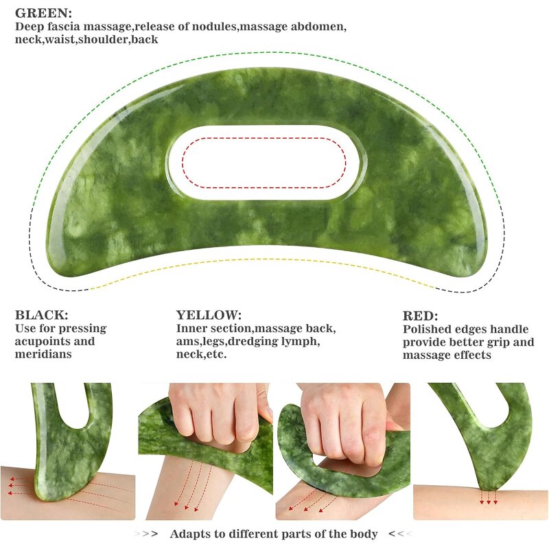 2-in-1 Green Resin Gua Sha Tool Manufacturer - Popular Custom Logo Face Beauty Scraping Massager Tool