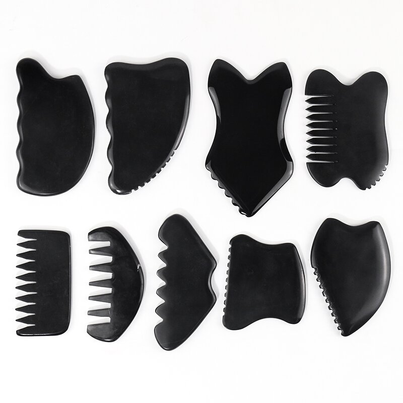 Black Bian Stone Gua Sha Board Manufacturer - Face Massage Scraping Tool Beauty Facial Skincare Tool