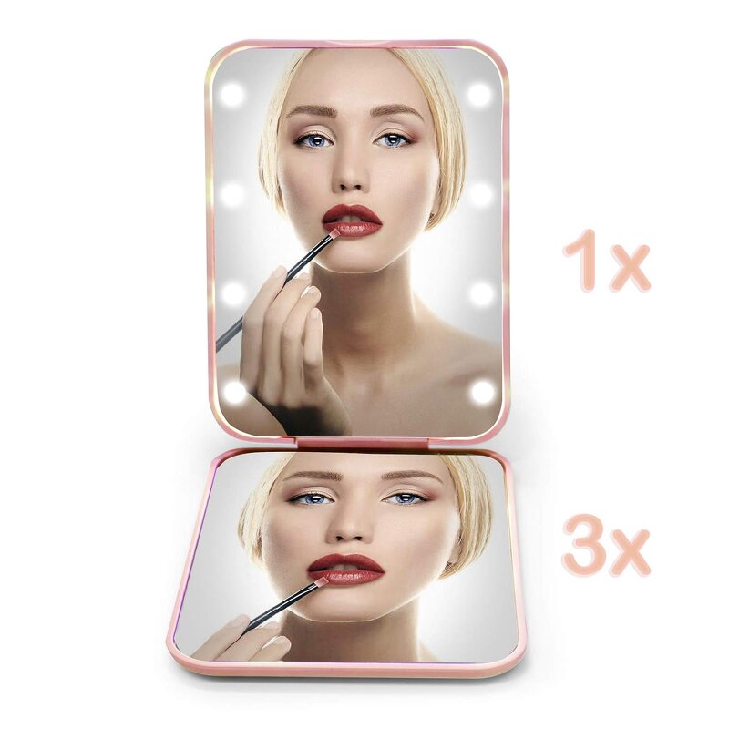 Mini LED Pocket Mirror Manufacturer - Wholesale Cute Foldable Hand Held Portable Cosmetic Makeup Tool