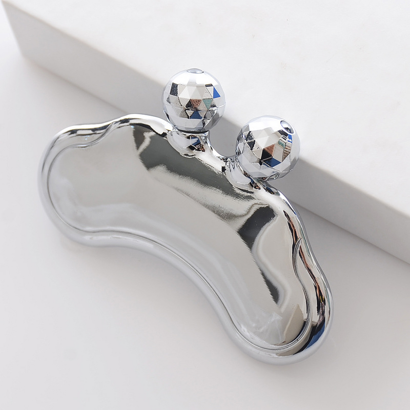 Zinc Alloy Gua Sha Board Manufacturer - New Metal Facial Lifting Hand-held Massage Roller Therapy Tool