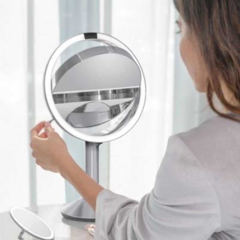 Automatic Flip LED Makeup Mirror Manufacturer - 8/10 Inch 1X/10X Magnification Standing Cosmetic Tool