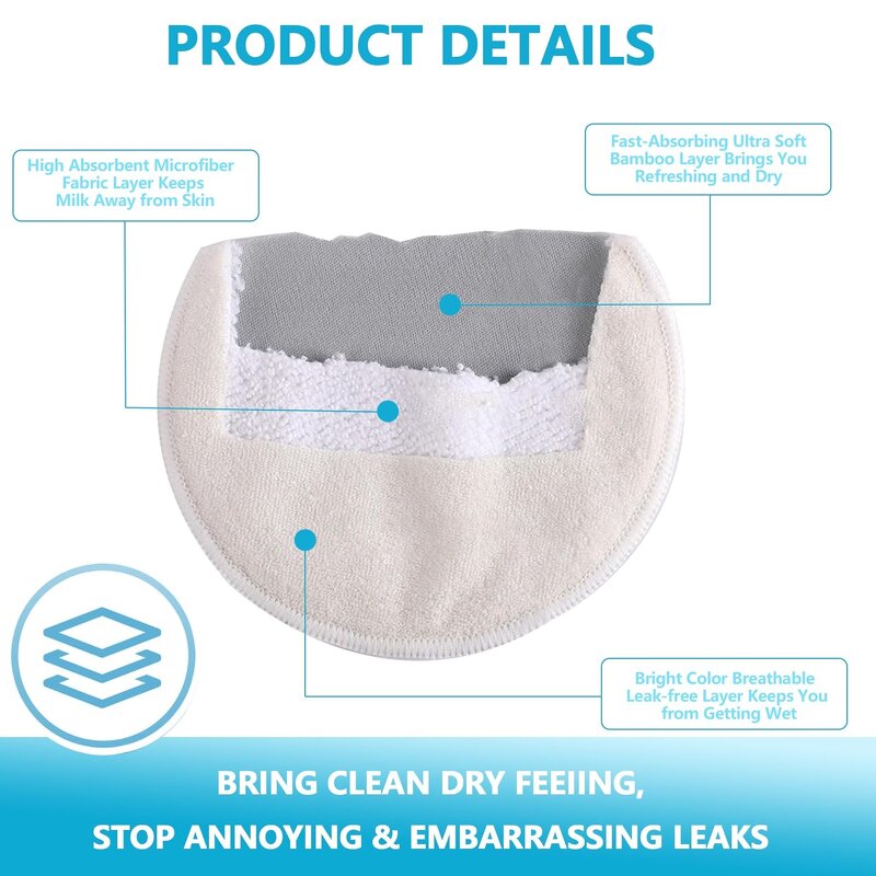 Reusable Nursing Pads Set Manufacturer - 12 Pack Soft Absorbent with 6 Pack Burp Cloths Baby Essentials Tool