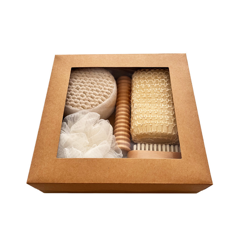 Body Exfoliating Bath Set Manufacturer - Hot Sale Back Legs Foot Spa Loofah Scrubber Gift Kit Tool
