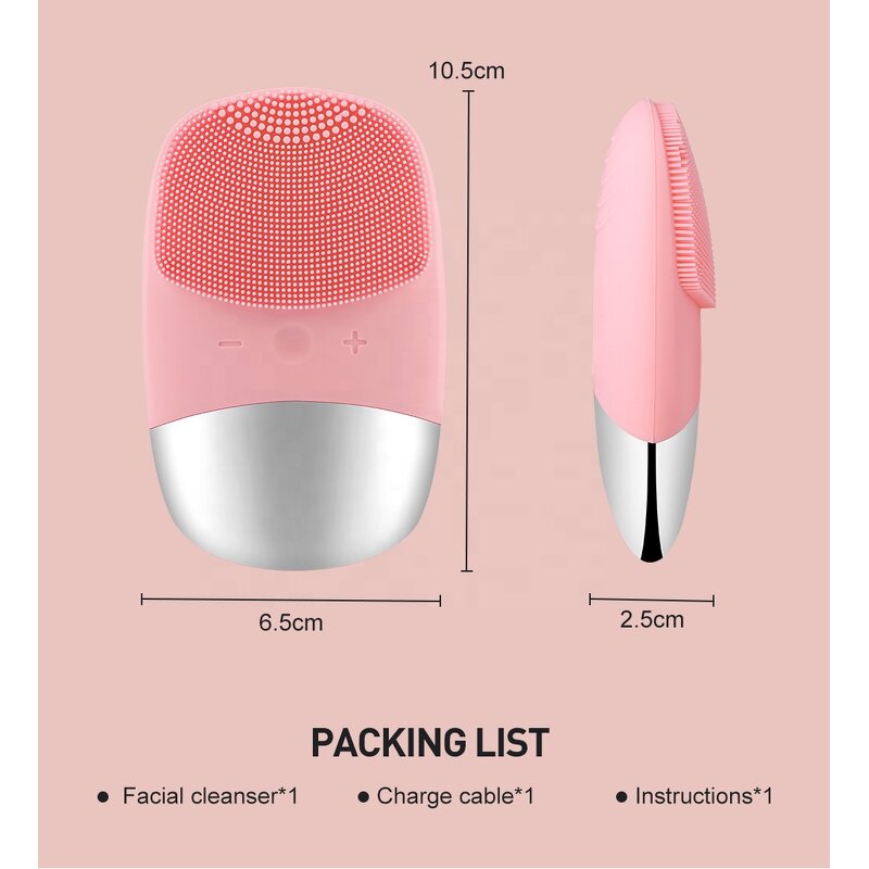 Ultrasonic Facial Cleanser Manufacturer - Skin Cleaner Waterproof Silicone Electric Pores Cleansing Tool