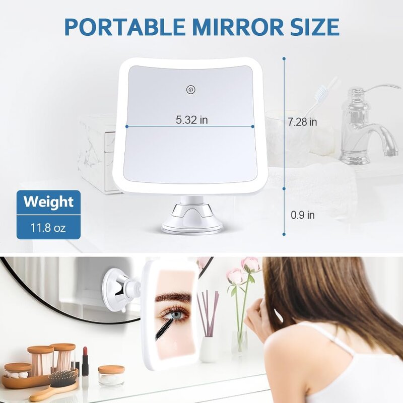 LED Lighted Suction Cup Mirror Manufacturer - Wholesale 360° Rotating 20X Magnifying Bathroom Cosmetic Tool