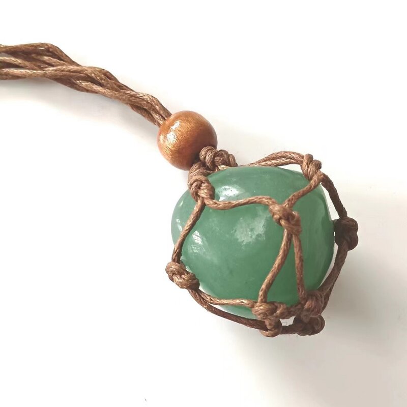 Tumbled Crystal Pendant Necklace Manufacturer - Hot Seller Hand Net Woven Adjustable Gemstone Jewelry Tool