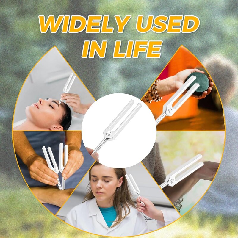 Solfeggio Tuning Fork Set Manufacturer - 9-Piece Wooden Stand Chakra Hammer 174-639Hz Frequencies Tool