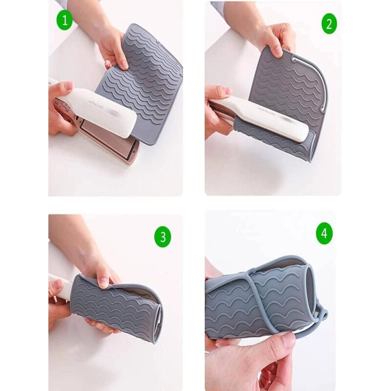 Hair Straightener Silicone Mat Manufacturer - Hot Sell Heat Insulation Anti-Slip Styling Tool Storage Pad Tool