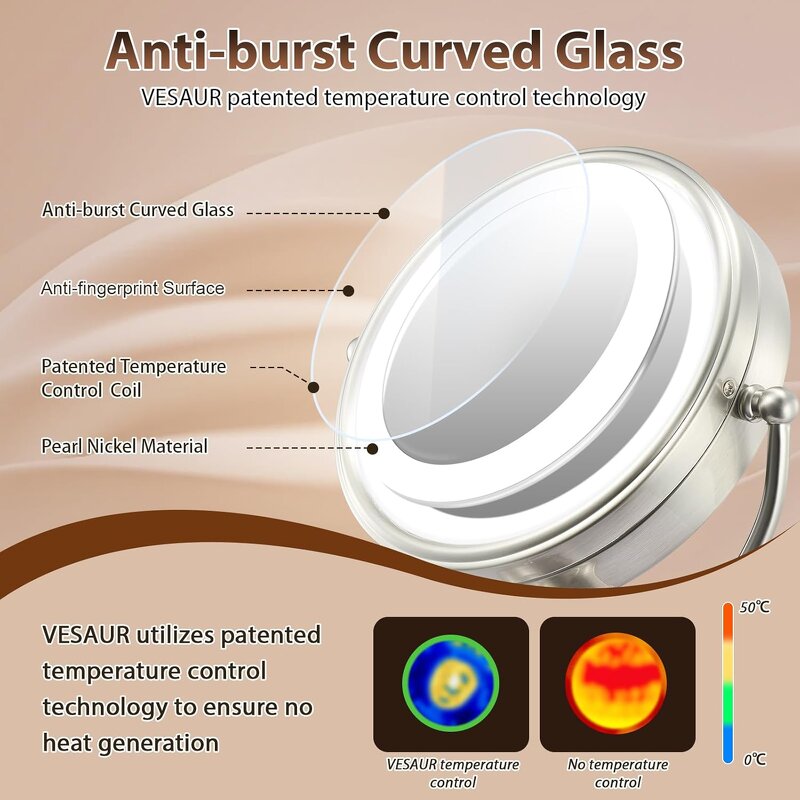 Double Sided LED Vanity Mirror Manufacturer - Wholesale Rechargeable 1X/10X Magnifying Desktop Tool