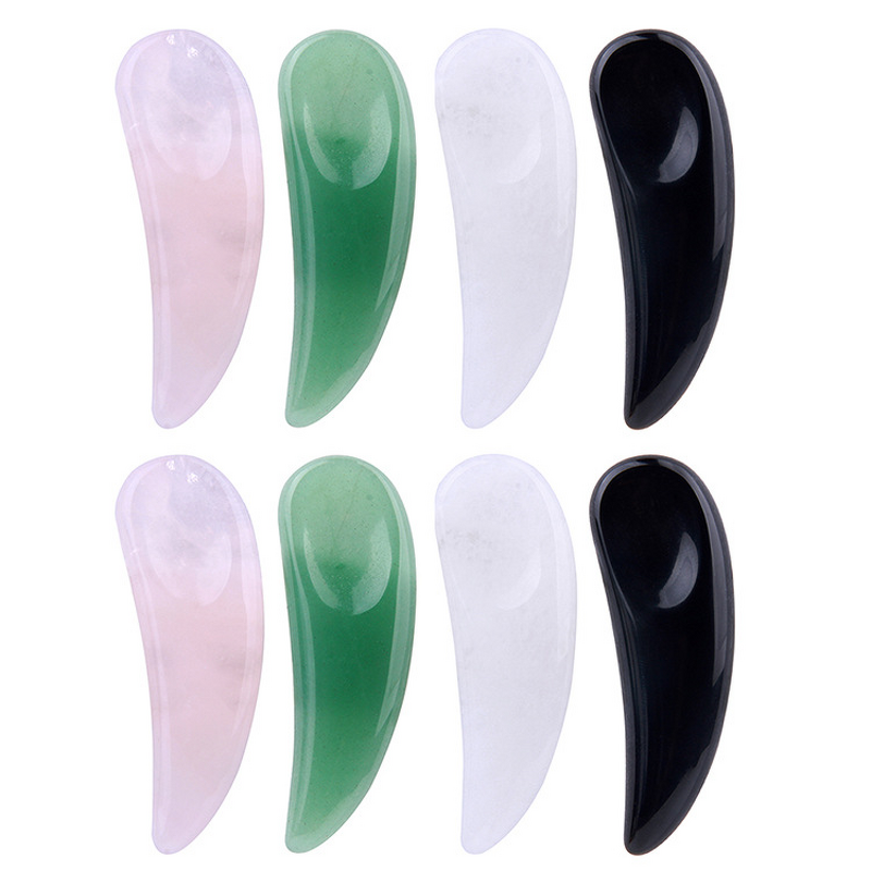 Crystal Cosmetic Spoon Manufacturer - Custom Reusable Rose Quartz Eye Cream Applicator Massage Tool