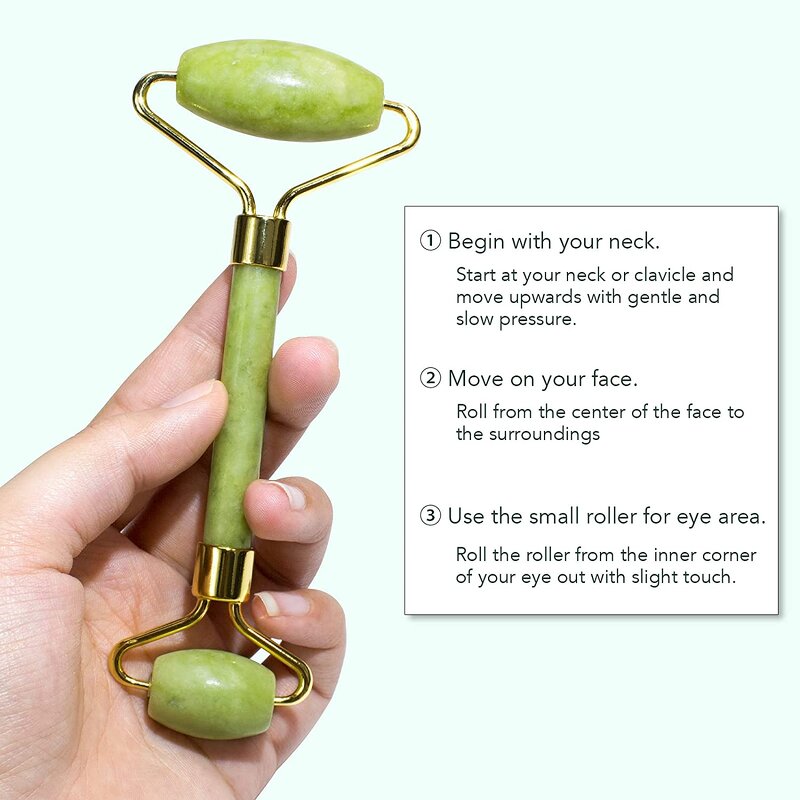Green Xiuyan Jade Roller Set Manufacturer - High Quality Stone Facial Massager Gua Sha Board Tool