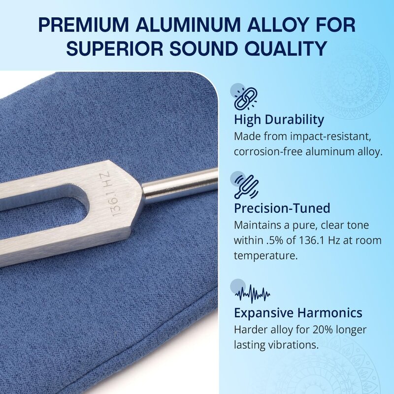 Om 136.1 Tuning Fork Manufacturer - Weighted Sound Healing Chakra Meditation Inflammation Reduction Tool