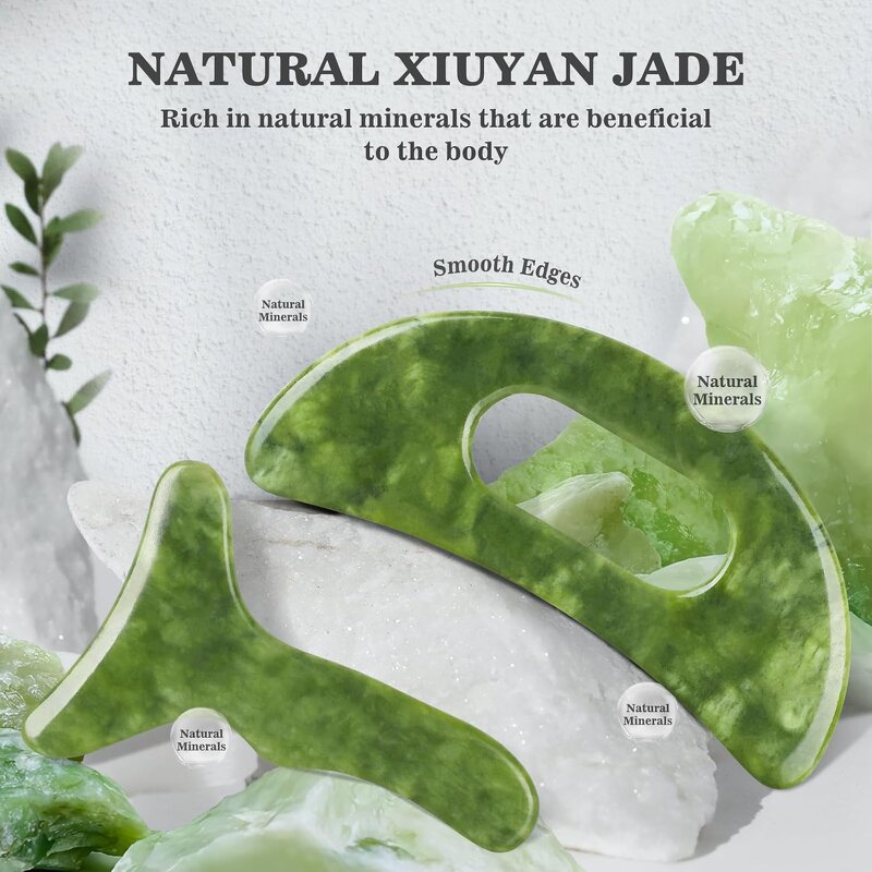 2-in-1 Green Resin Gua Sha Tool Manufacturer - Popular Custom Logo Face Beauty Scraping Massager Tool