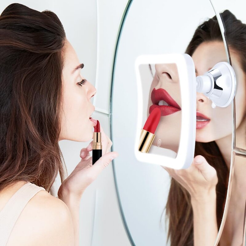 LED Lighted Suction Cup Mirror Manufacturer - Wholesale 360° Rotating 20X Magnifying Bathroom Cosmetic Tool