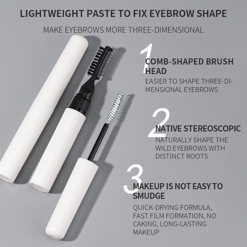 Eyebrow Sculpting Gel Manufacturer - OEM Double Head Clear Liquid Brow Styling Gel Thin Brush Tool