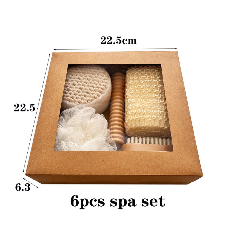 Body Exfoliating Bath Set Manufacturer - Hot Sale Back Legs Foot Spa Loofah Scrubber Gift Kit Tool