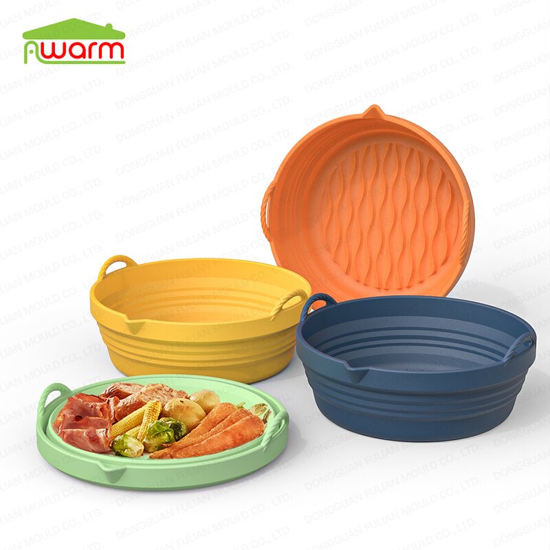 Collapsible Silicone Air Fryer Pot Manufacturer - A3 New Design Food Grade Baking Tray with Handles
