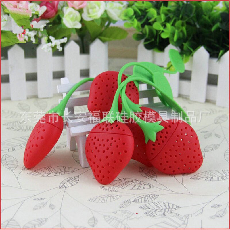 Silicone Tea Infuser Bags Manufacturer - SS07 Reusable Strawberry Shape Herbal Tea Filter for Gift