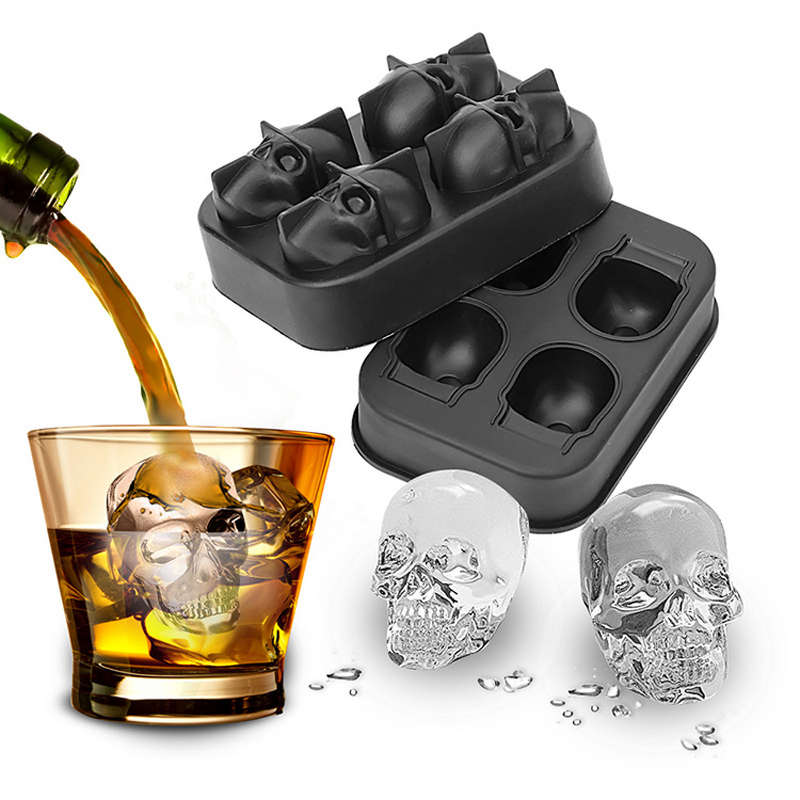 3D Skull Ice Cube Tray Manufacturer - SK11 Old Fashioned Custom Reusable Whisky Freezer Mold